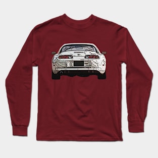 Creamy Dream: Toyota Supra White Posterize Front Design for Teen Car Enthusiasts Long Sleeve T-Shirt